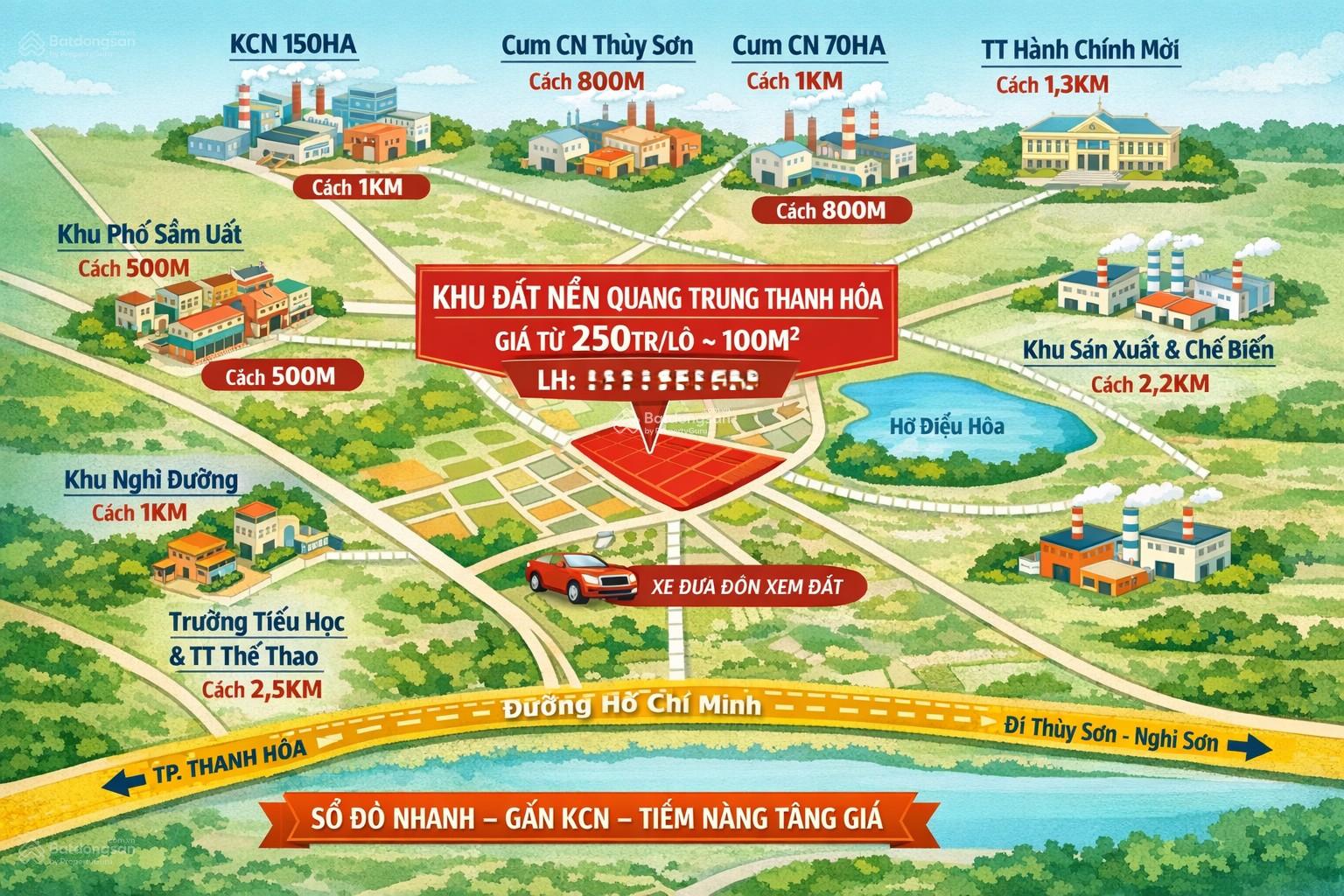Đất nền khu Quang Trung Thanh Hóa đón sóng KCN &amp;amp;amp;amp; FDI mạnh giá 2.5 triệu m2