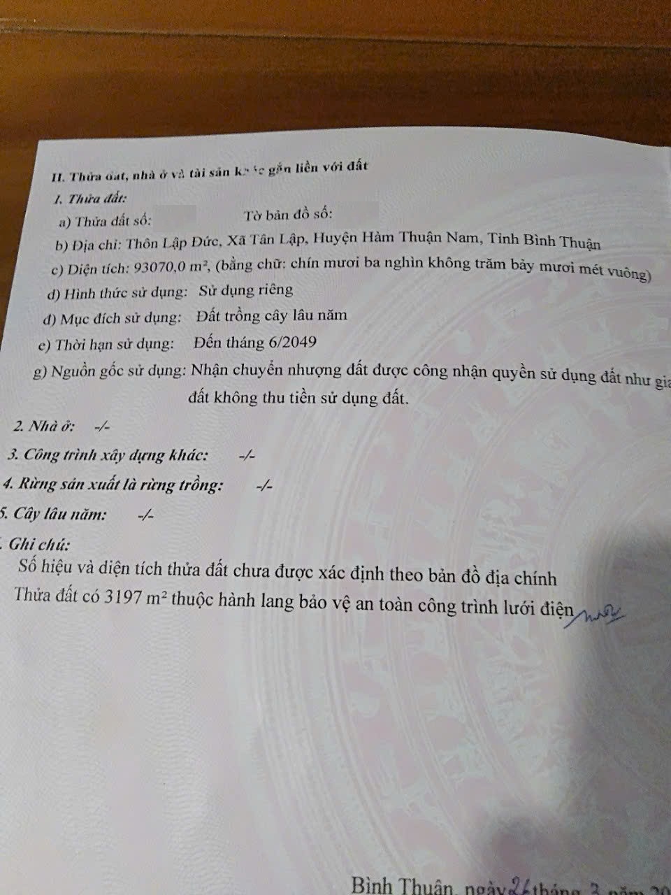 Bán Đất Nông Nghiệp Diện Tích Lớn Gần 10ha Tại Tân Lập – Hàm Thuận Nam