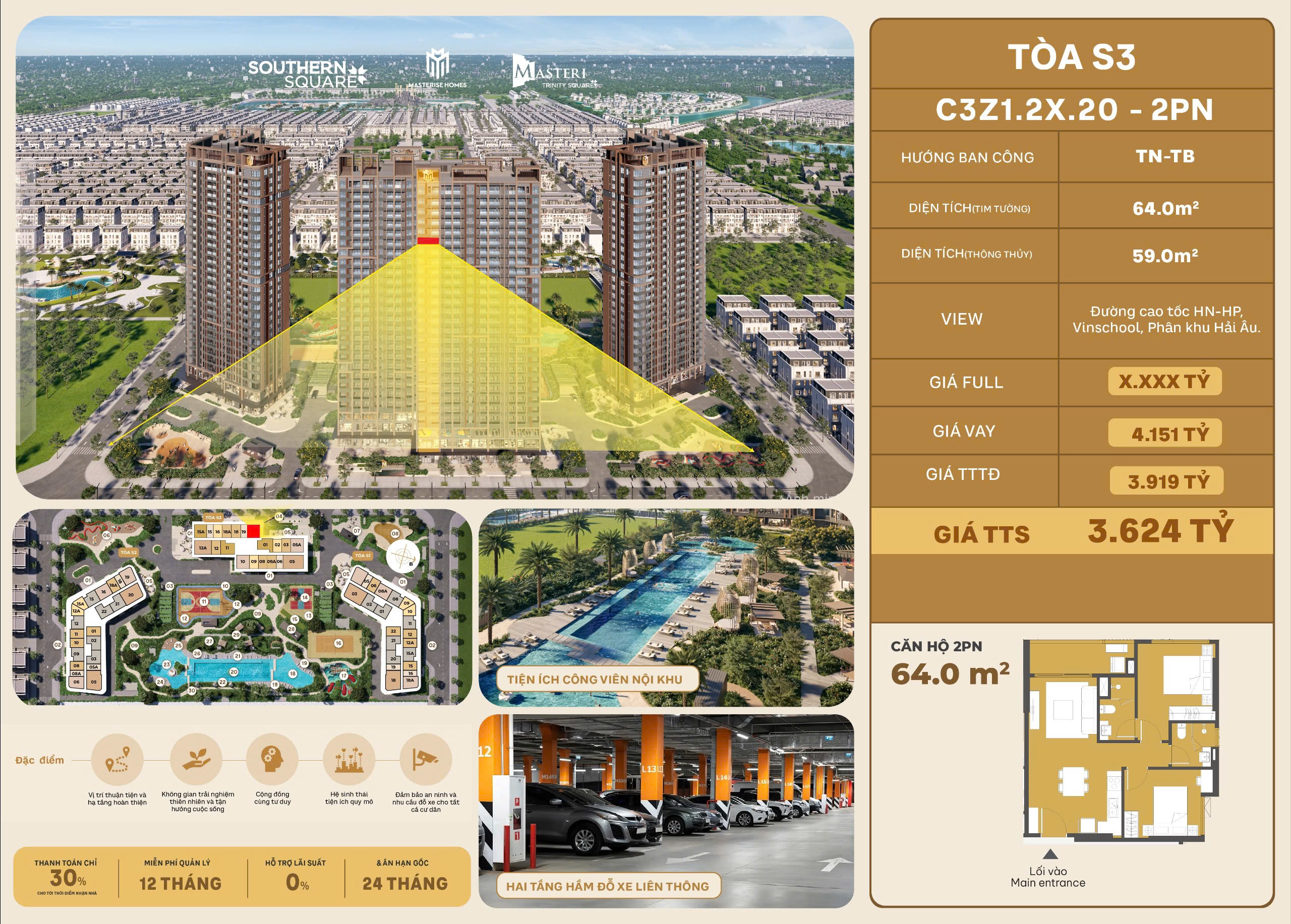 Bán Căn Hộ SOUTHERN SQUARE Tại Ocean Park 2 - Xã Long Hưng, Văn Giang, Hưng Yên
