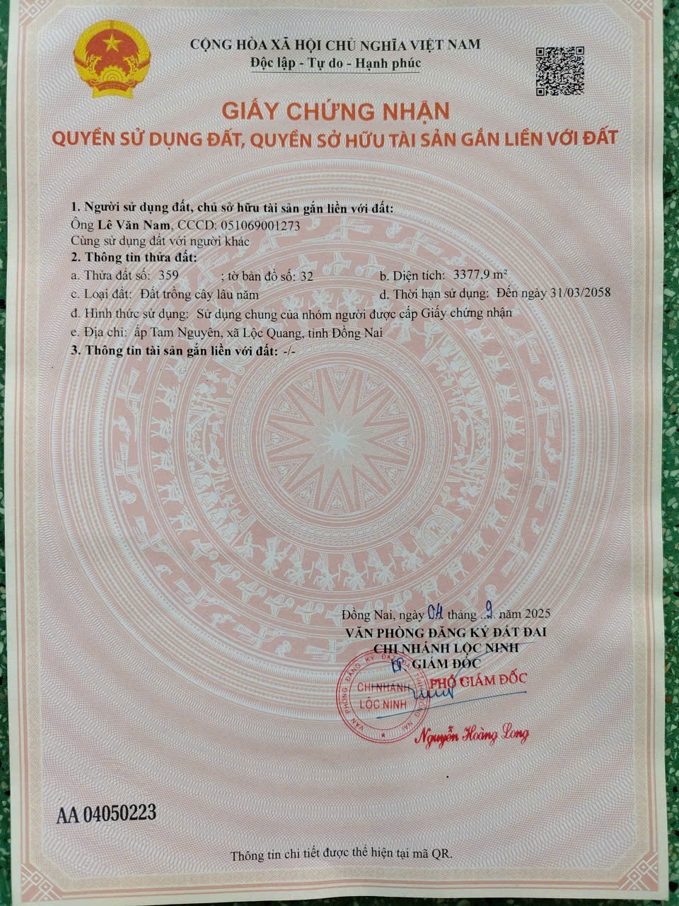 BÁN NHÀ VƯỜN NGHỈ DƯỠNG TẠI THÔN BÙ TAM, XÃ LỘC QUANG, TP ĐỒNG NAI