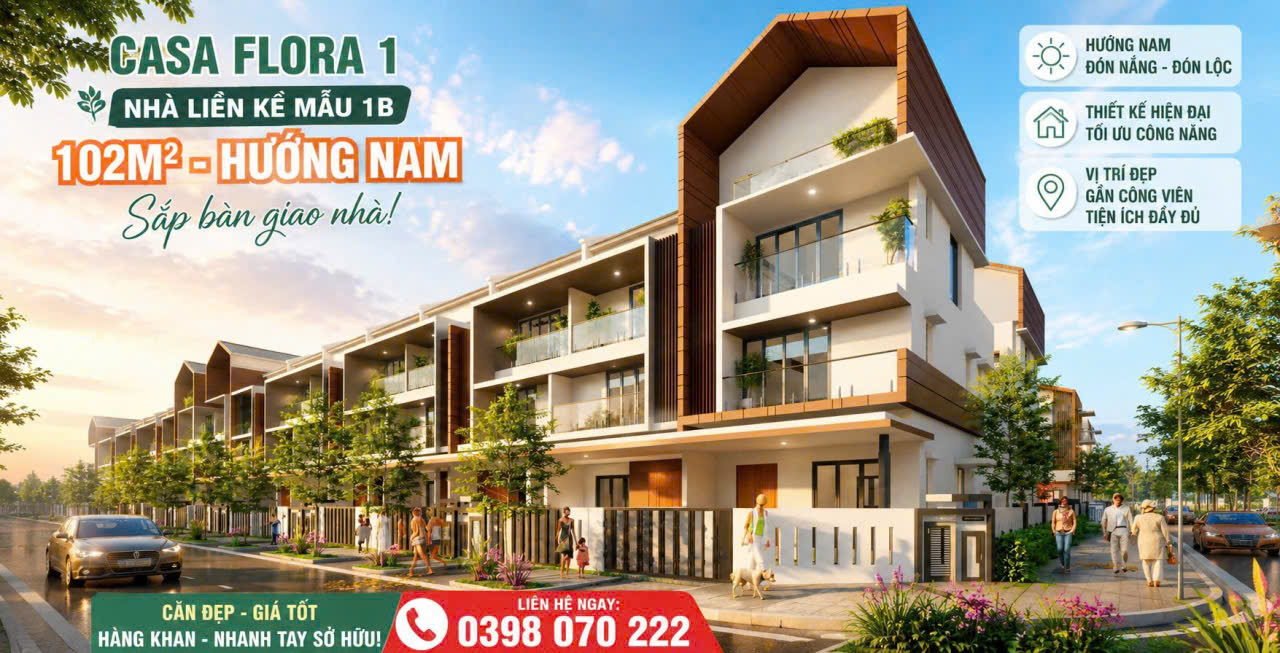 ►  CẦN RA GẤP – CĂN 102M² CASA FLORA HƯỚNG NAM