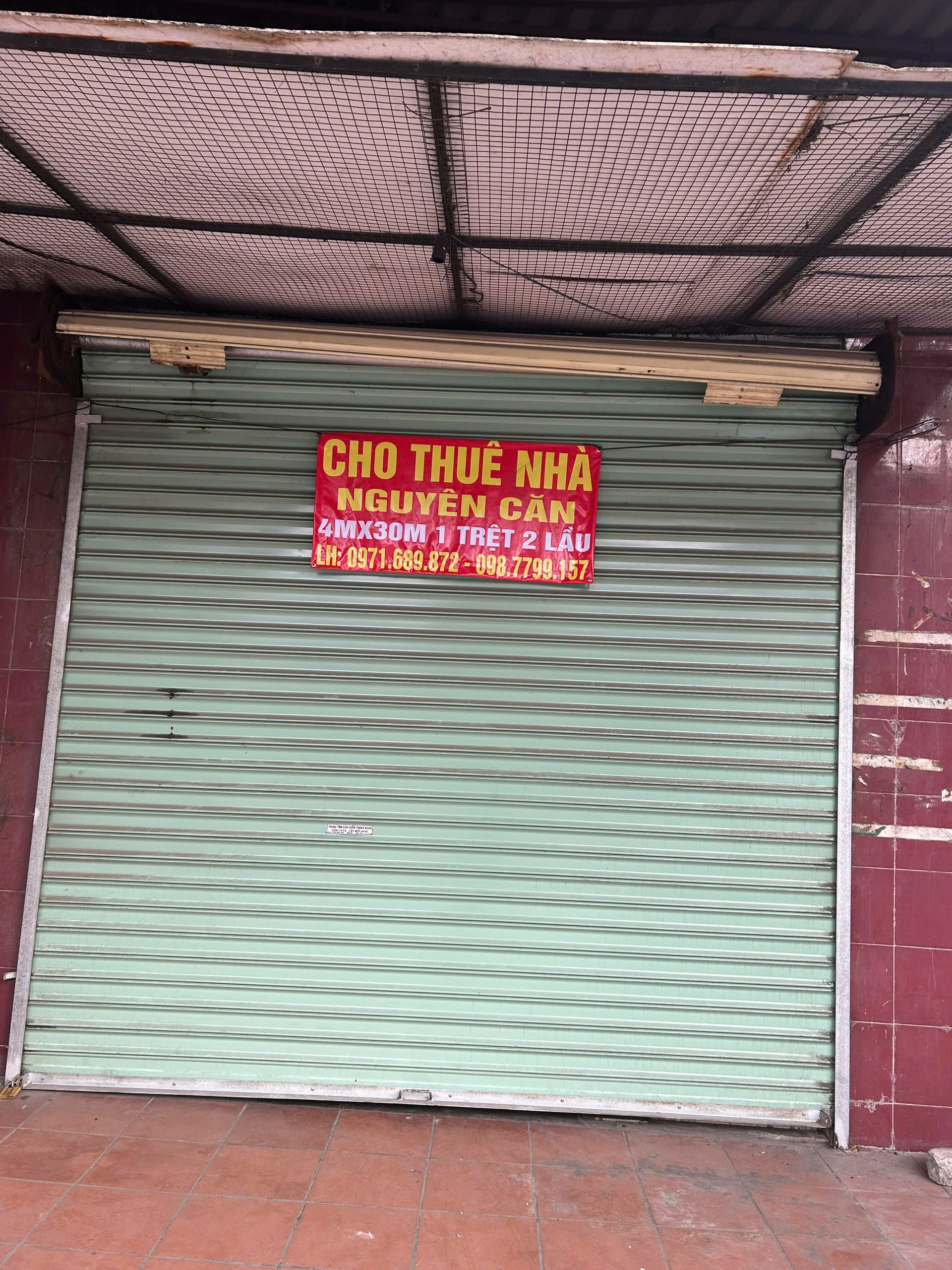 CHO THUÊ KIOT + NHÀ 2 TẦNG LIỀN KỀ – DIỆN TÍCH TẦNG TRỆT 120m² -12tr/thg