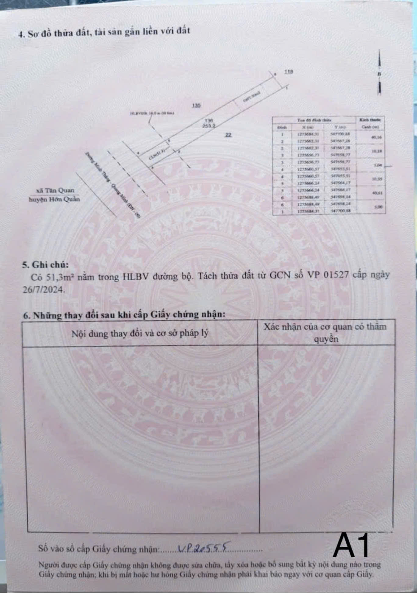 Bán đất mặt tiền đường Minh Thắng – Quang Minh, giá chỉ 890 triệu