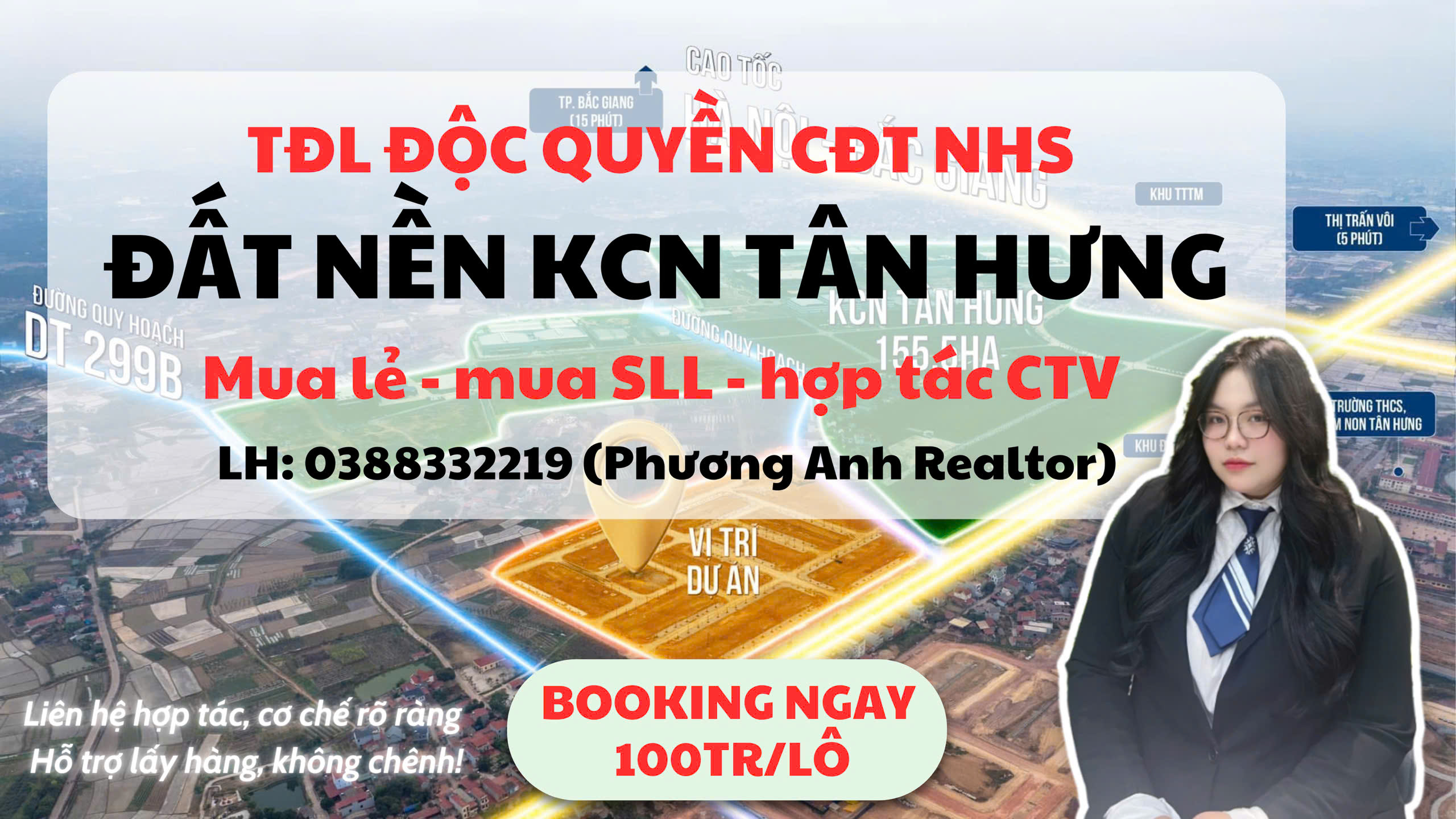 QUỸ HÀNG ĐỘC QUYỀN 2 TỶ/LÔ ĐẤT NỀN  BẮC GIANG - Sát Cạnh KCN 155ha Tân Hưng