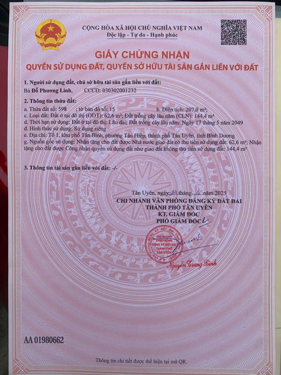 BÁN NHÀ CHÍNH CHỦ NGAY MẶT TIỀN ĐƯỜNG NGUYỄN KHUYẾN – TÂN UYÊN, BÌNH DƯƠNG