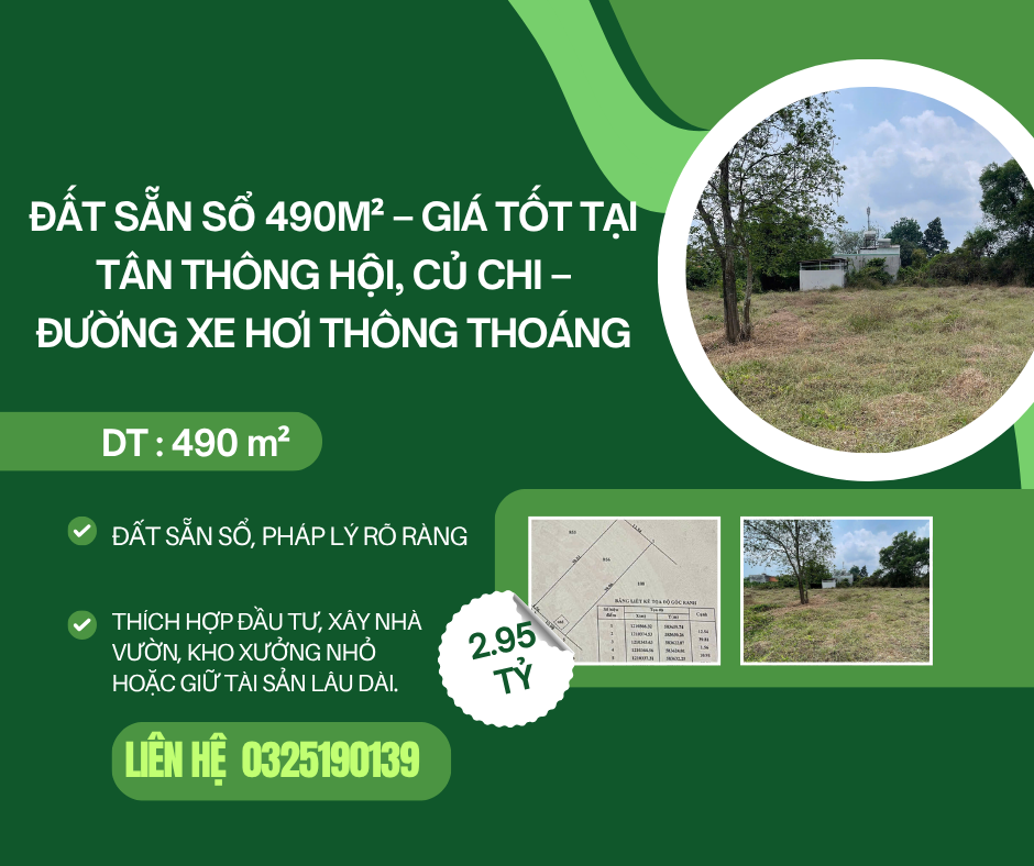 https://batdongsanviet.info.vn/dat-san-so-490m-gia-tot-tai-tan-thong-hoi-cu-chi-duong-xe-hoi-thong-thoang-j199486.html