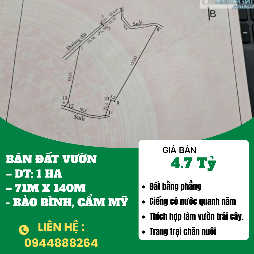 https://batdongsanviet.info.vn/ban-dat-vuon-dt-1-ha-gia-4-ti-7-bao-binh-cam-my-j195629.html
