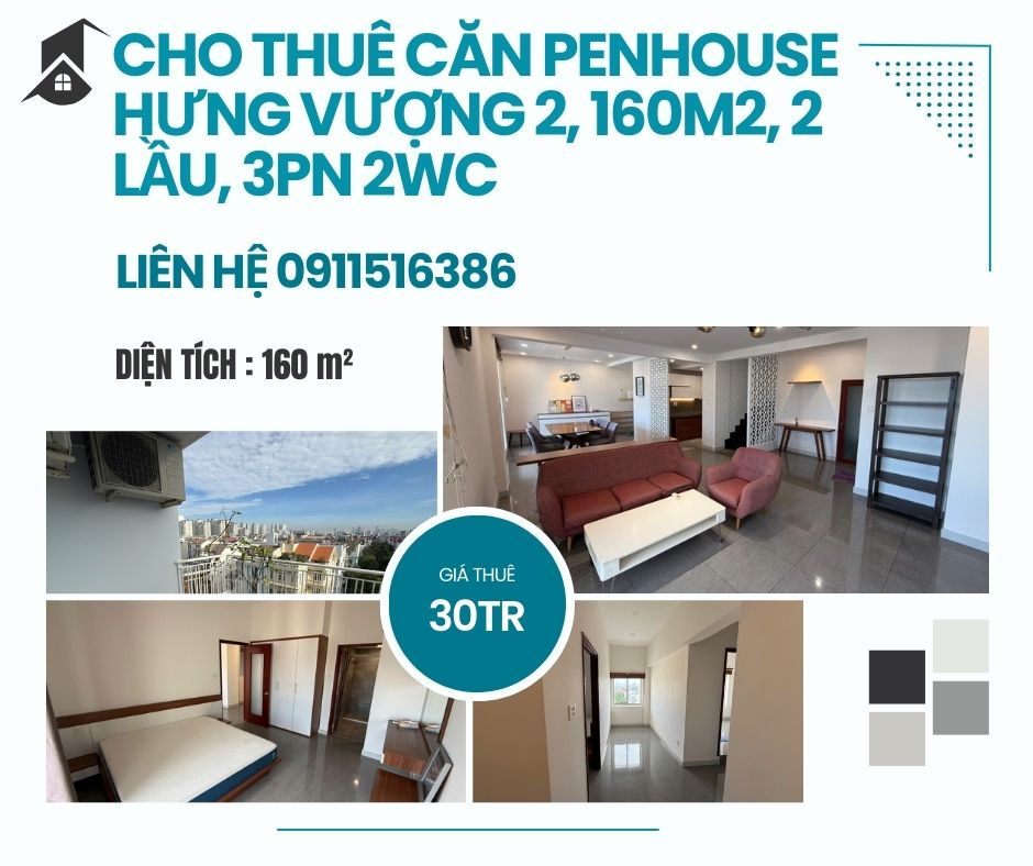 https://batdongsanviet.info.vn/cho-thue-can-penhouse-hung-vuong-2-160m2-2-lau-3pn-2wc-j192317.html